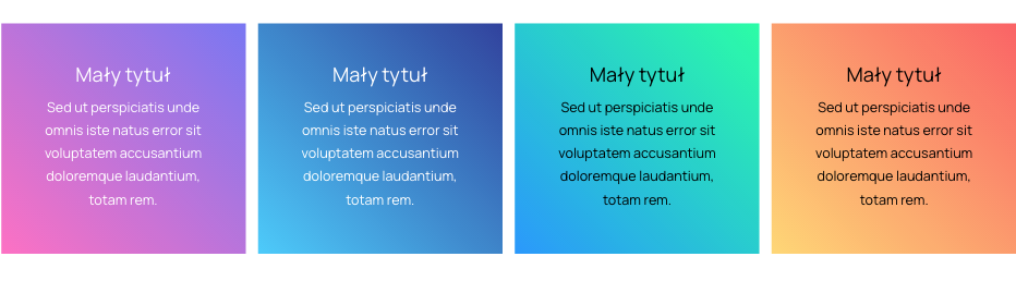 pudełka z gradientem